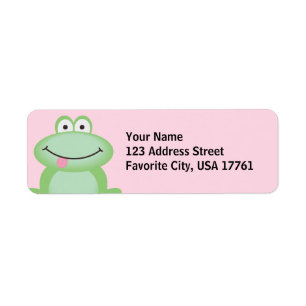 Gullig grodaadressetiketter returadress etikett