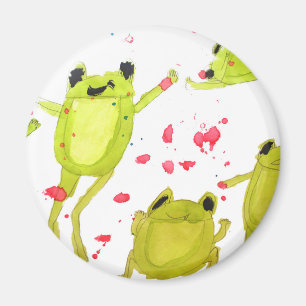 Gullig grodaillustration magnet