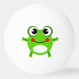 Gullig grodatecknad pingisboll