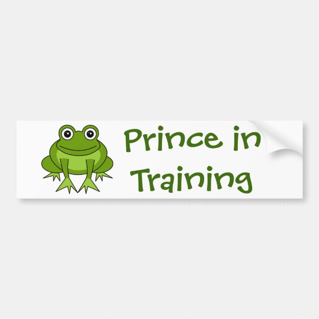 Gullig grodatecknad - Prince i utbildning Bildekal (Framsidan)