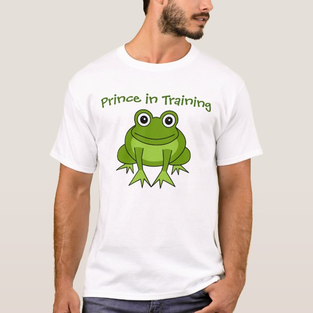 Gullig grodatecknad - Prince i utbildning T-shirt (Framsida)