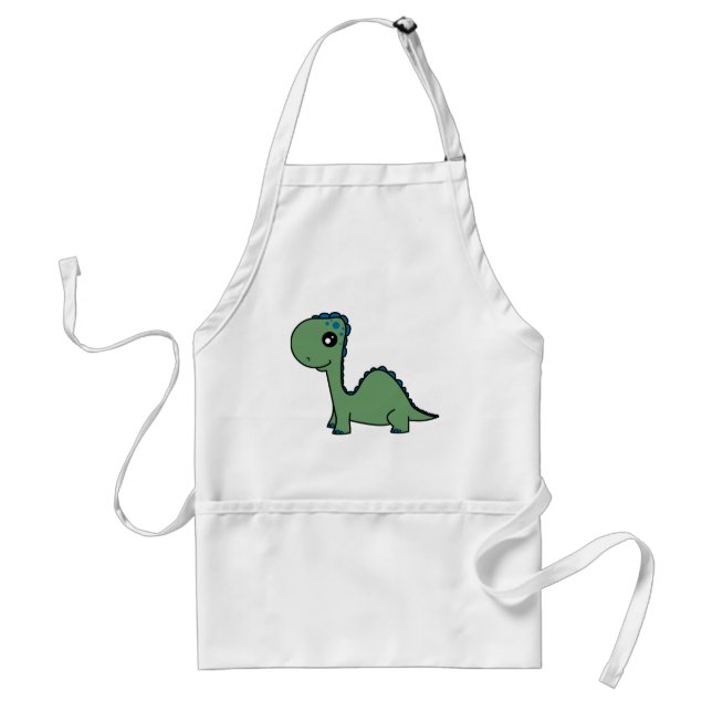 Gullig grön babyDinosaur Förkläde (Framsidan)