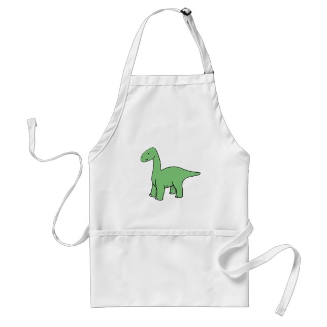 Gullig grön Brontosaurus Förkläde (Framsidan)