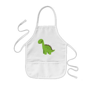 Gullig grön Dinosaur Barnförkläde