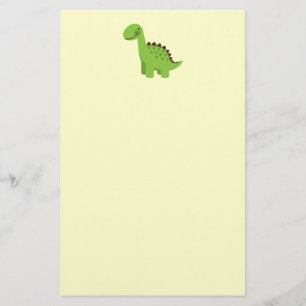 Gullig grön Dinosaur Brevpapper