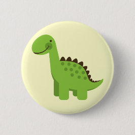 Gullig grön Dinosaur Knapp