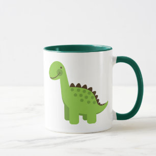 Gullig grön Dinosaur Mugg