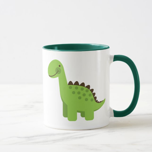 Gullig grön Dinosaur Mugg (Höger)
