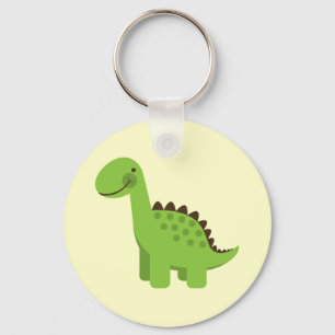 Gullig grön Dinosaur Nyckelring