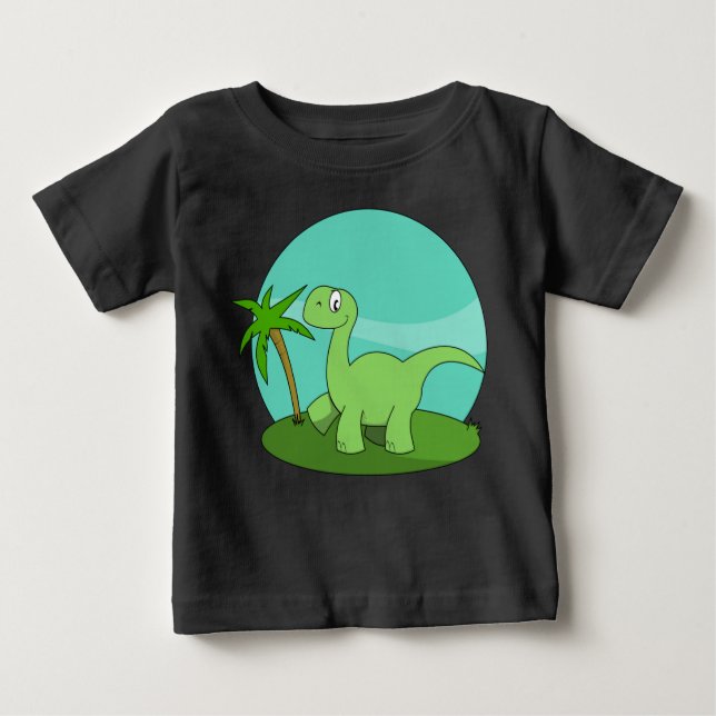Gullig grön Dinosaur Tee (Framsida)