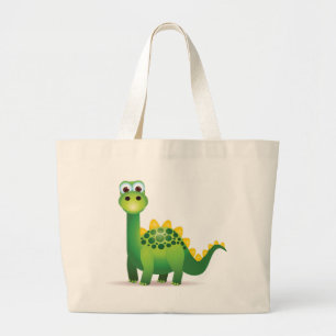 Gullig grön dinosaurtecknad jumbo tygkasse