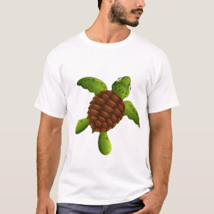 Gullig grön havssköldpadda t shirt