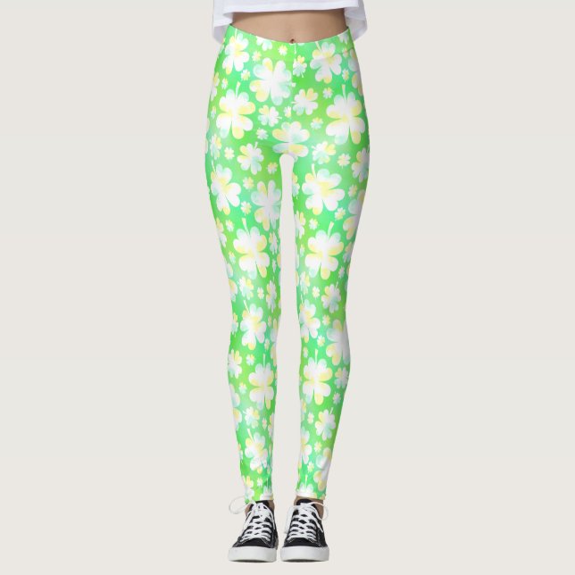 Gullig grön irländsk st patricks day för leggings (Framsida)