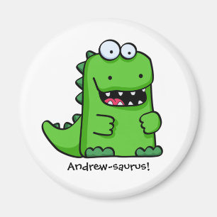 Gullig grön lycklig Dinosaur Magnet