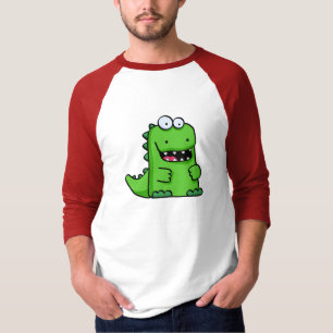 Gullig grön Lycklig-Saurus T Shirt