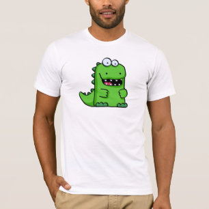 Gullig grön Lycklig-Saurus T-shirt