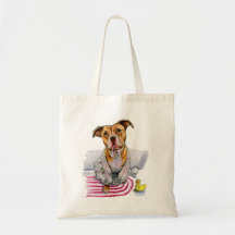 Gullig groptjurhund i badrockvattenfärgmålning