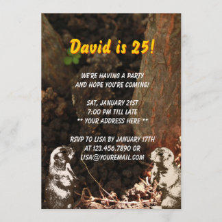 Gullig Groundhogs födelsedagsfest inbjudan