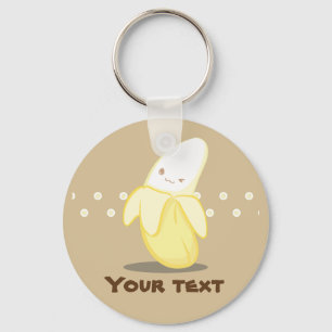 Gullig gul banan Keychain Nyckelring
