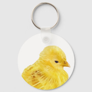 Gullig gul bebischick nyckelring