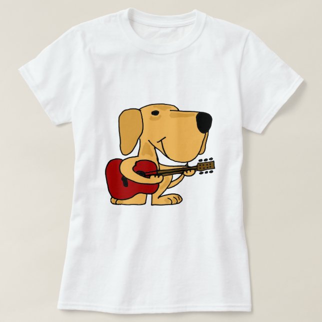 Gullig gul Labrador Retriever för AA som leker T Shirt (Design framsida)