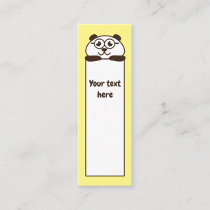 Gullig gul pandabokmärkememo mini visitkort