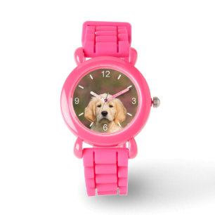 Gullig guld- Retrieverhundvalp - flickor Armbandsur