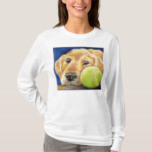 Gullig guld- Retrieverkonst T Shirt