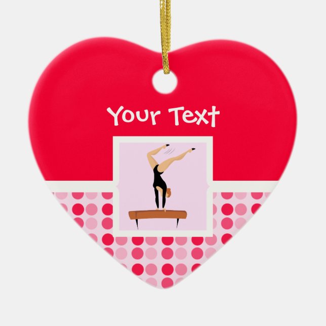 Gullig gymnastikbalansbom julgransprydnad keramik (Framsidan)