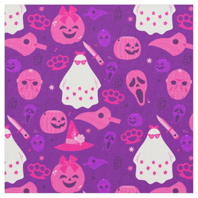 gullig halloween-blommigtens rosa tyg (Närbild)