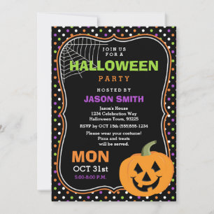 Gullig halloween festinbjudan inbjudningar