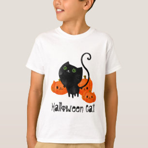 Gullig Halloween katt med pumpor Tröja