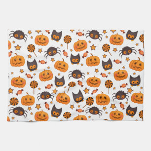 Gullig Halloween mönsterillustration Kökshandduk