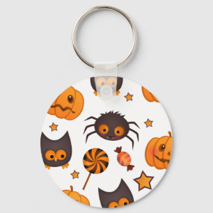 Gullig Halloween mönsterillustration Nyckelring