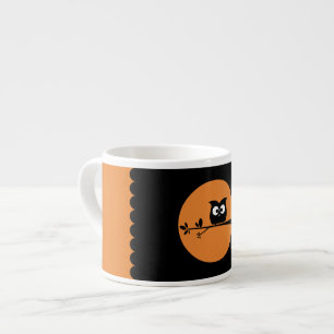 Gullig Halloween uggla + skräddarsy Espressomugg