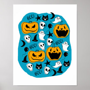 Gullig Halloween varelseillustration Poster
