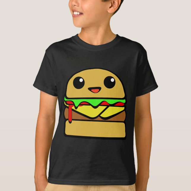 Gullig hamburgare tee shirt (Framsida)