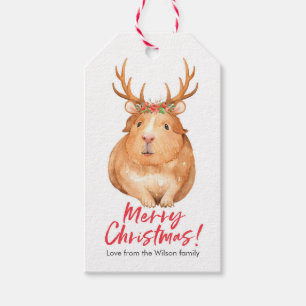 Gullig hamster för juletiketter presentetikett