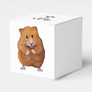 Gullig Hamster, original- teckning, partytack Presentaskar