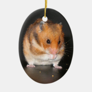 Gullig Hamsterprydnad Julgransprydnad Keramik