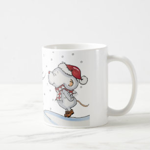 Gullig hand plockademusdesign för jul kaffemugg