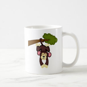 Gullig hängande apa kaffemugg