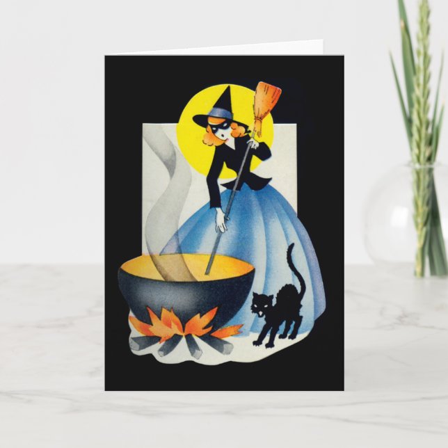 Gullig häxa kort (Framsida)