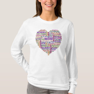 Gullig hjärta för konst för mammamors dagord t-shirt