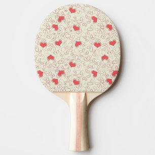 Gullig hjärtabakgrund pingisracket