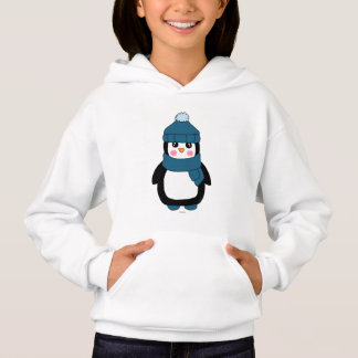 Gullig Hoodie för vinterpingvinflickor T Shirt