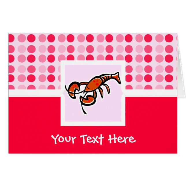 Gullig hummer hälsningskort (Framsidan Horizontal)