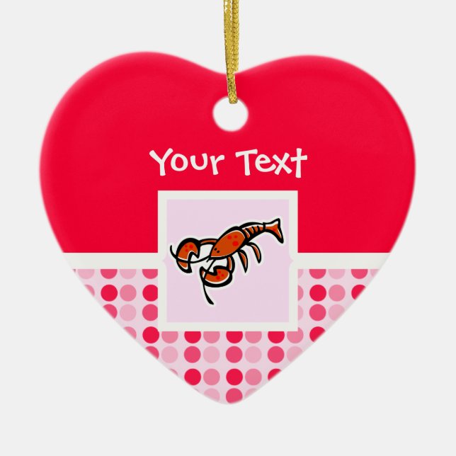 Gullig hummer julgransprydnad keramik (Framsidan)