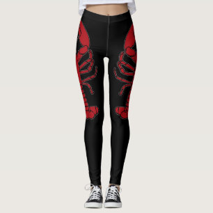 Gullig hummerstranddamasker leggings