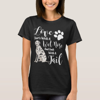 Gullig hund älskaregåva för Dalmatian T-tröja T Shirt